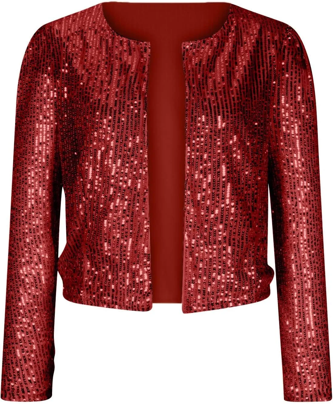 2024 Sequin Jackets Women Evening Party Glitter Tops Front Zip Long Sleeve Jackets Fashion Sparkly Bomber Clothes