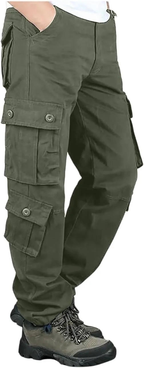 ADHOWBEW Cargo Pants Men Hiking Stretch Workout Waterproof Big and Tall Construction Trousers