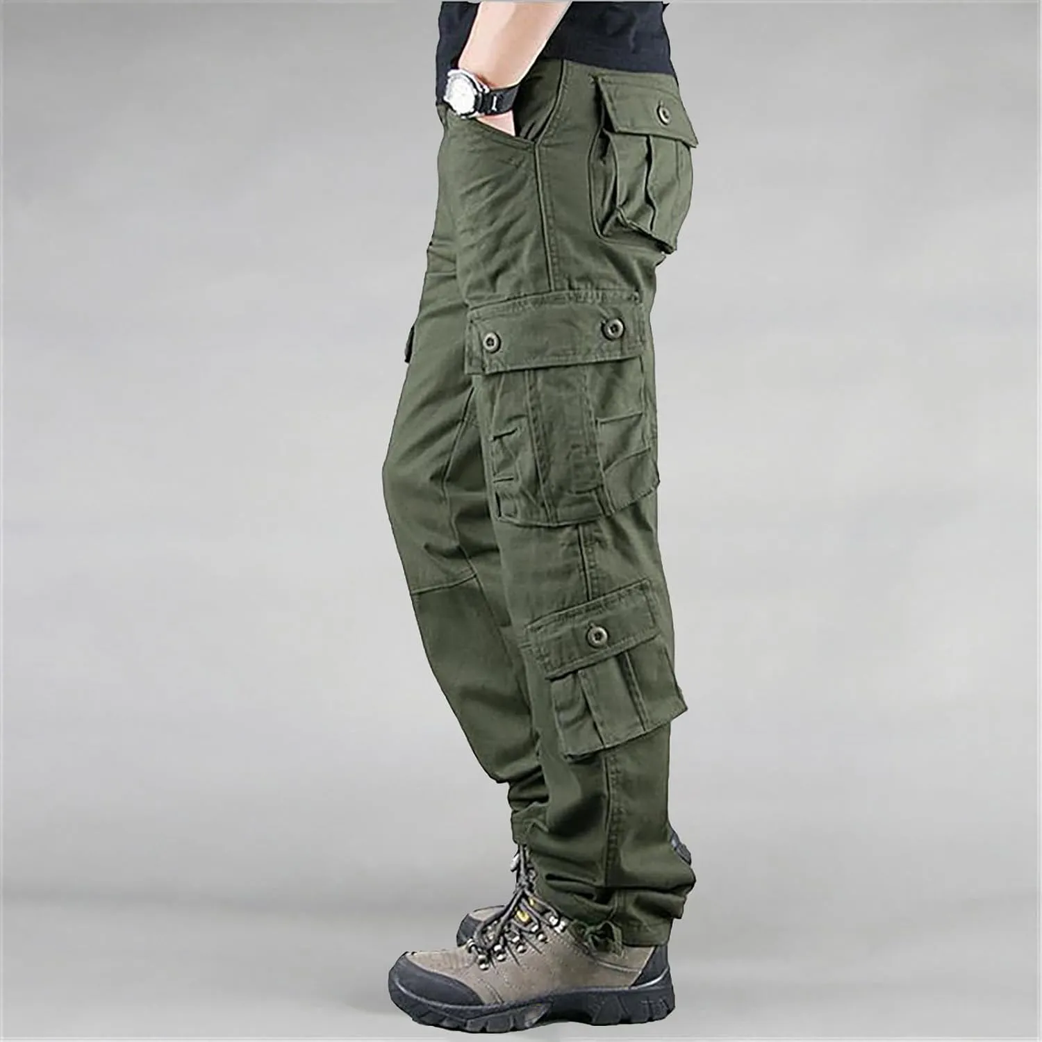 ADHOWBEW Cargo Pants Men Hiking Stretch Workout Waterproof Big and Tall Construction Trousers