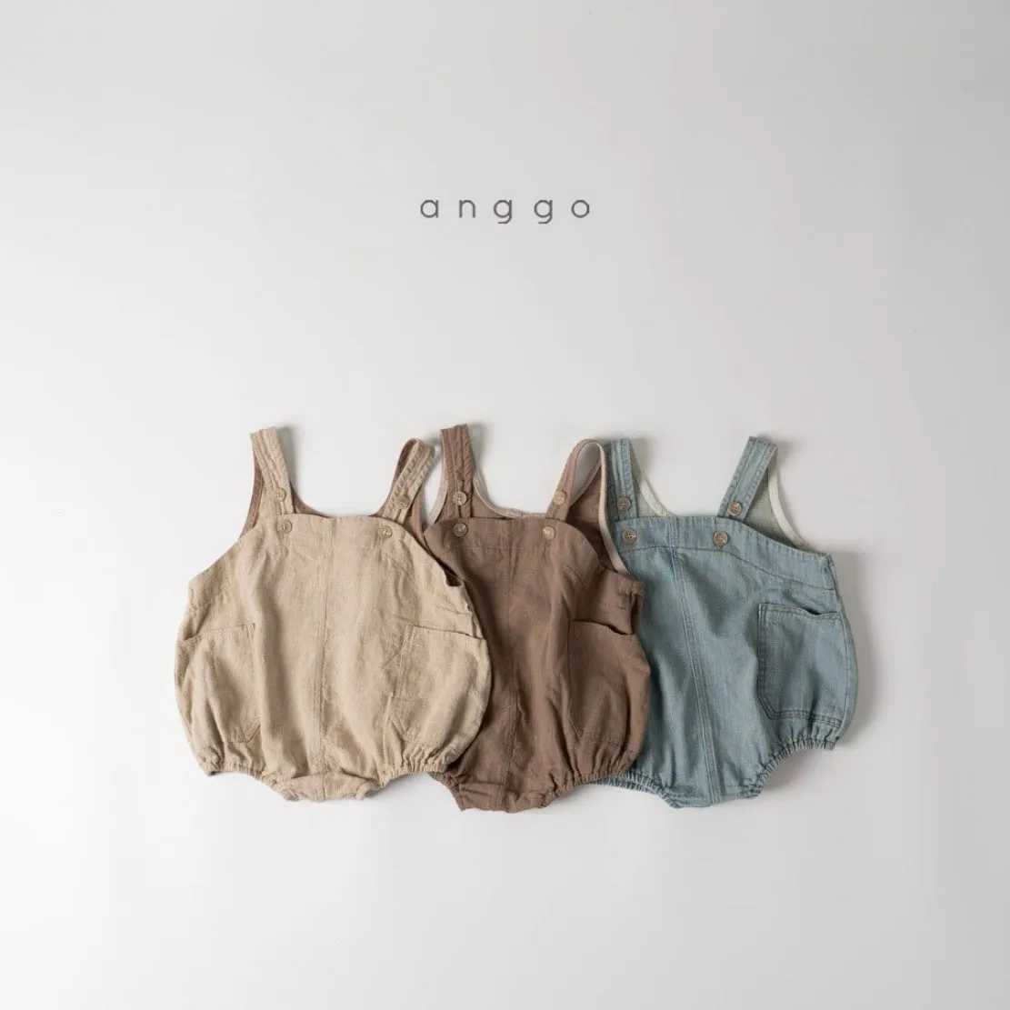 [anggo] brownie overall romper (brown) - SS24