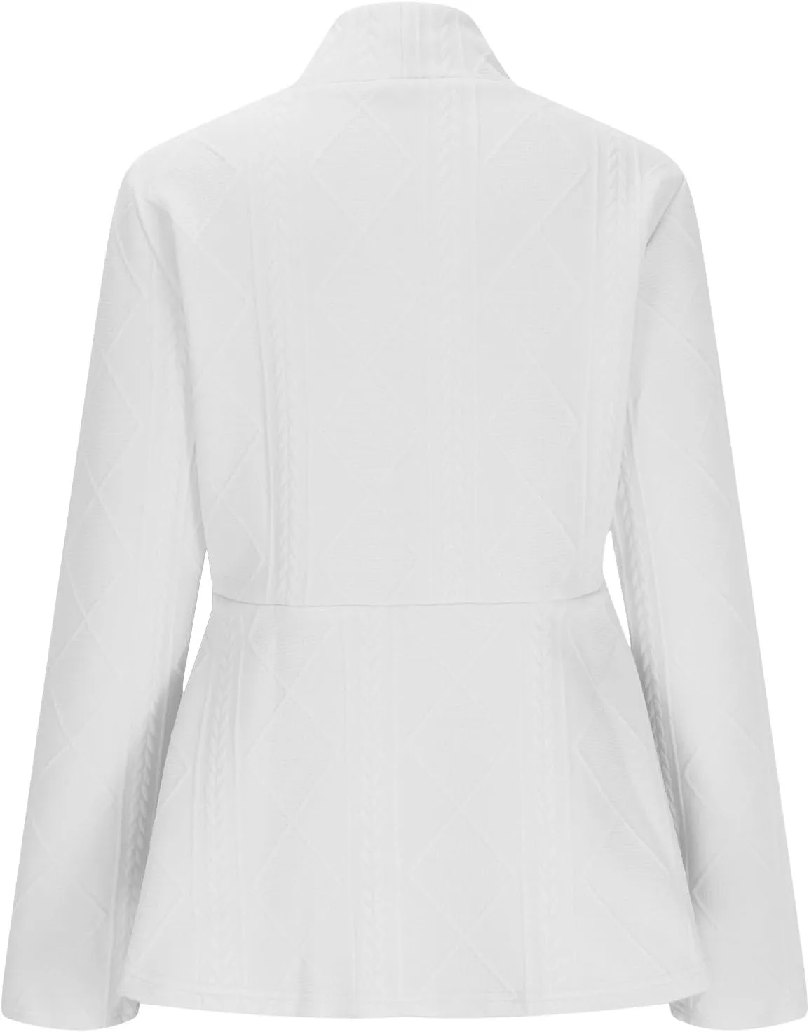 Blazer for Women Fashion Textured Ruffle Hem Blazer Long Sleeve V-Neck Single Button Shawl Collar Outerwear