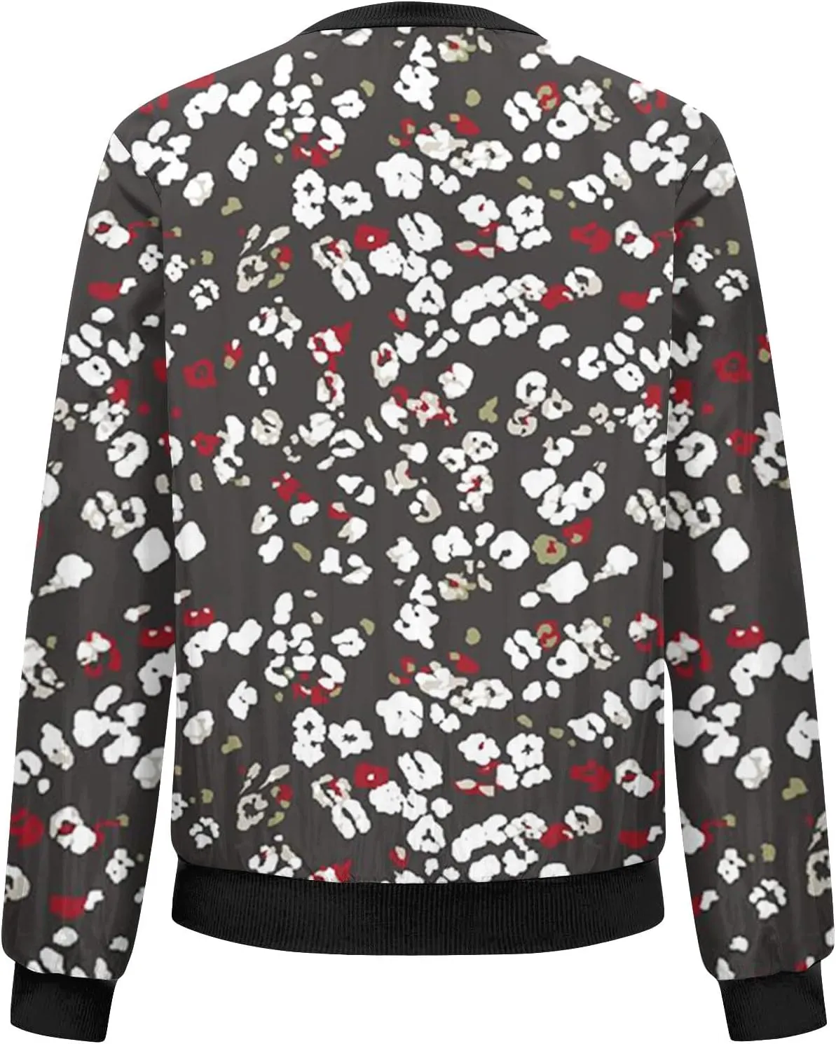 Bomber Jacket Gifts for Women Fashion Floral Pattern Coat Lightweight Zip Up Outwears Fall Winter Heated Jacket