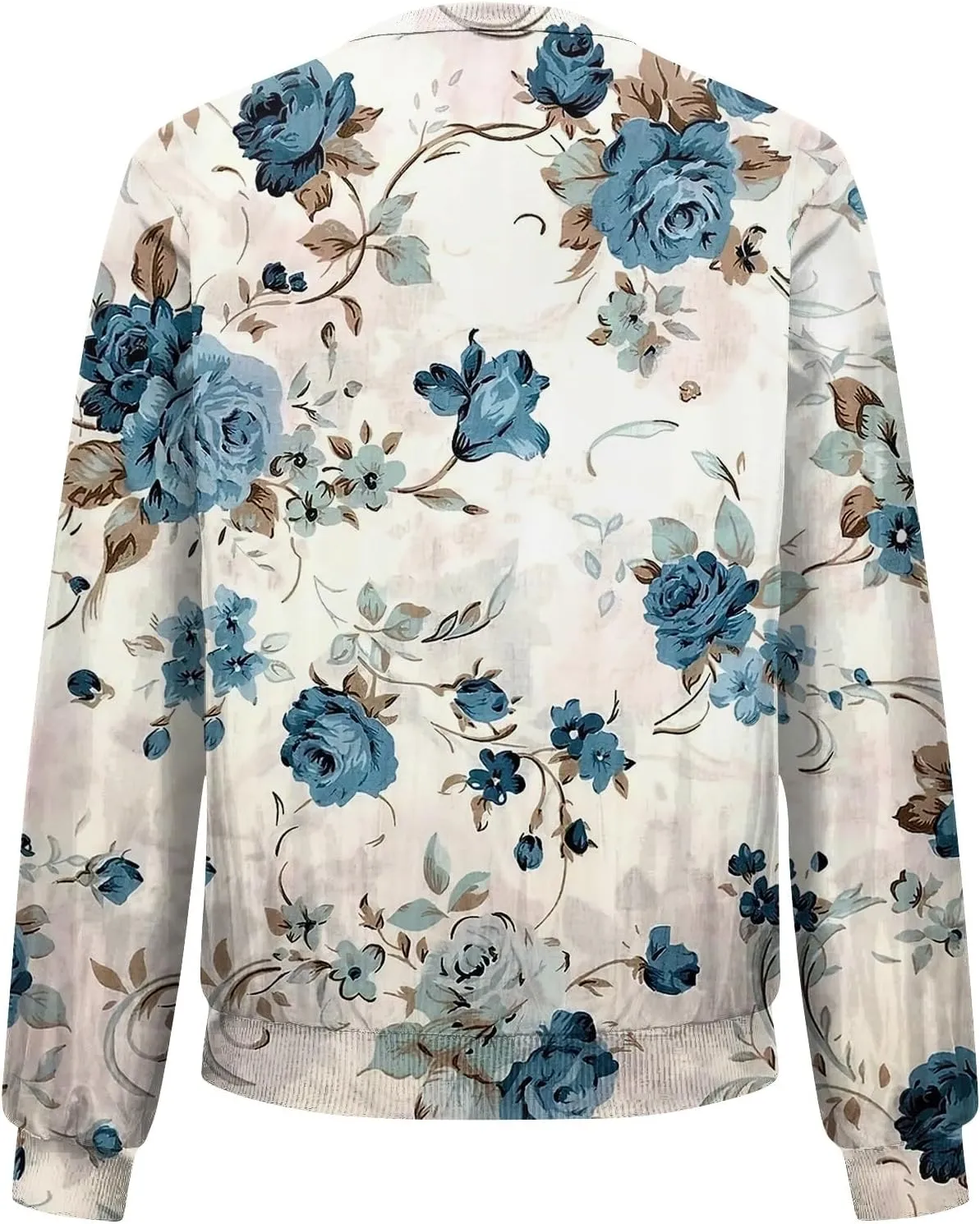 Bomber Jacket Women 2024 Casual Floral Lightweight Oversized Windbreaker Trendy Zip Up Coat Outwear with Pockets