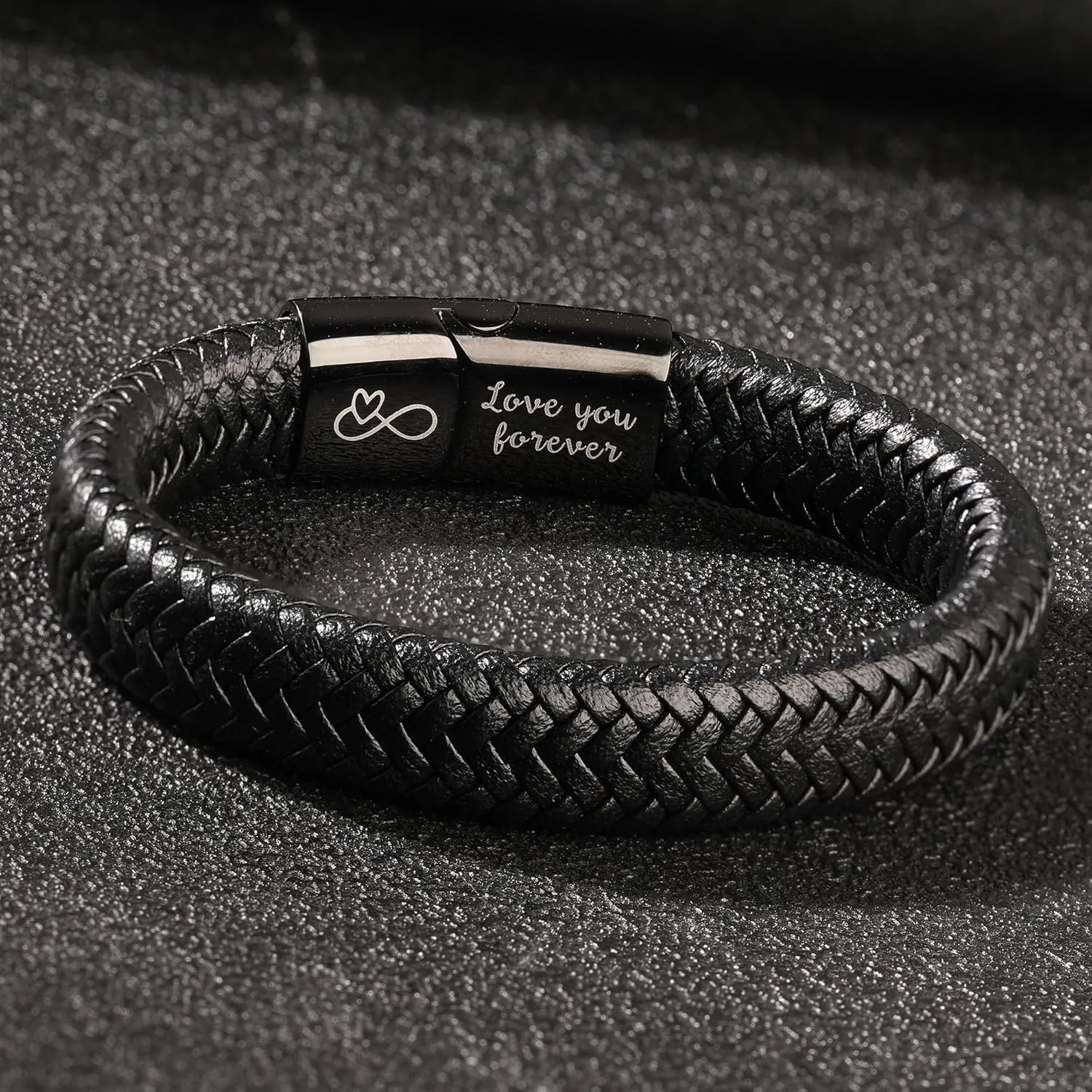 Dad Gifts for Fathers Day Mens Leather Bracelet I Love You Gifts for Him Men Bracelet Anniversary Birthday Gift for Dad 2025 Graduation Gift for Him Husband Boyfriend Son Godson Infinity Jewelry