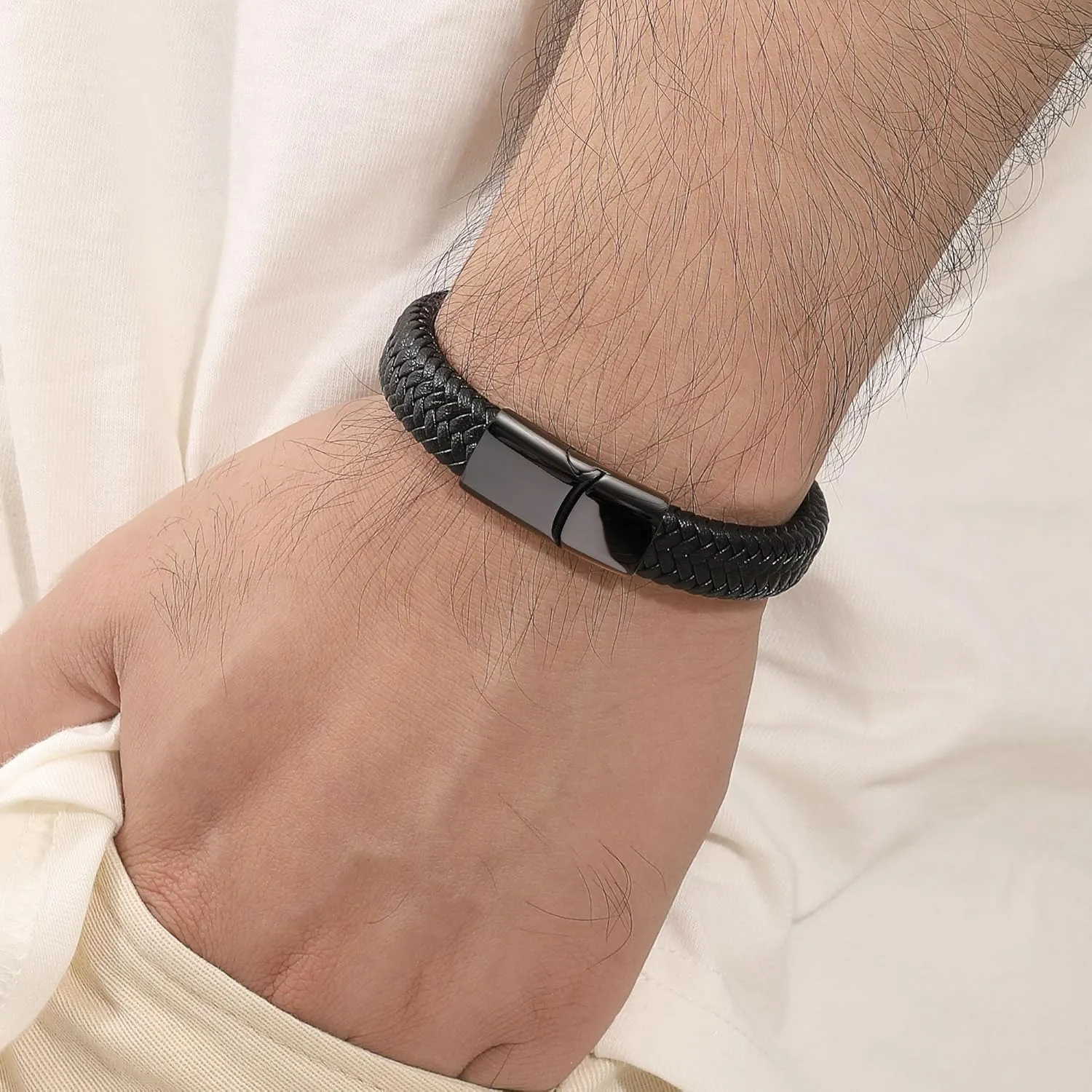 Dad Gifts for Fathers Day Mens Leather Bracelet I Love You Gifts for Him Men Bracelet Anniversary Birthday Gift for Dad 2025 Graduation Gift for Him Husband Boyfriend Son Godson Infinity Jewelry