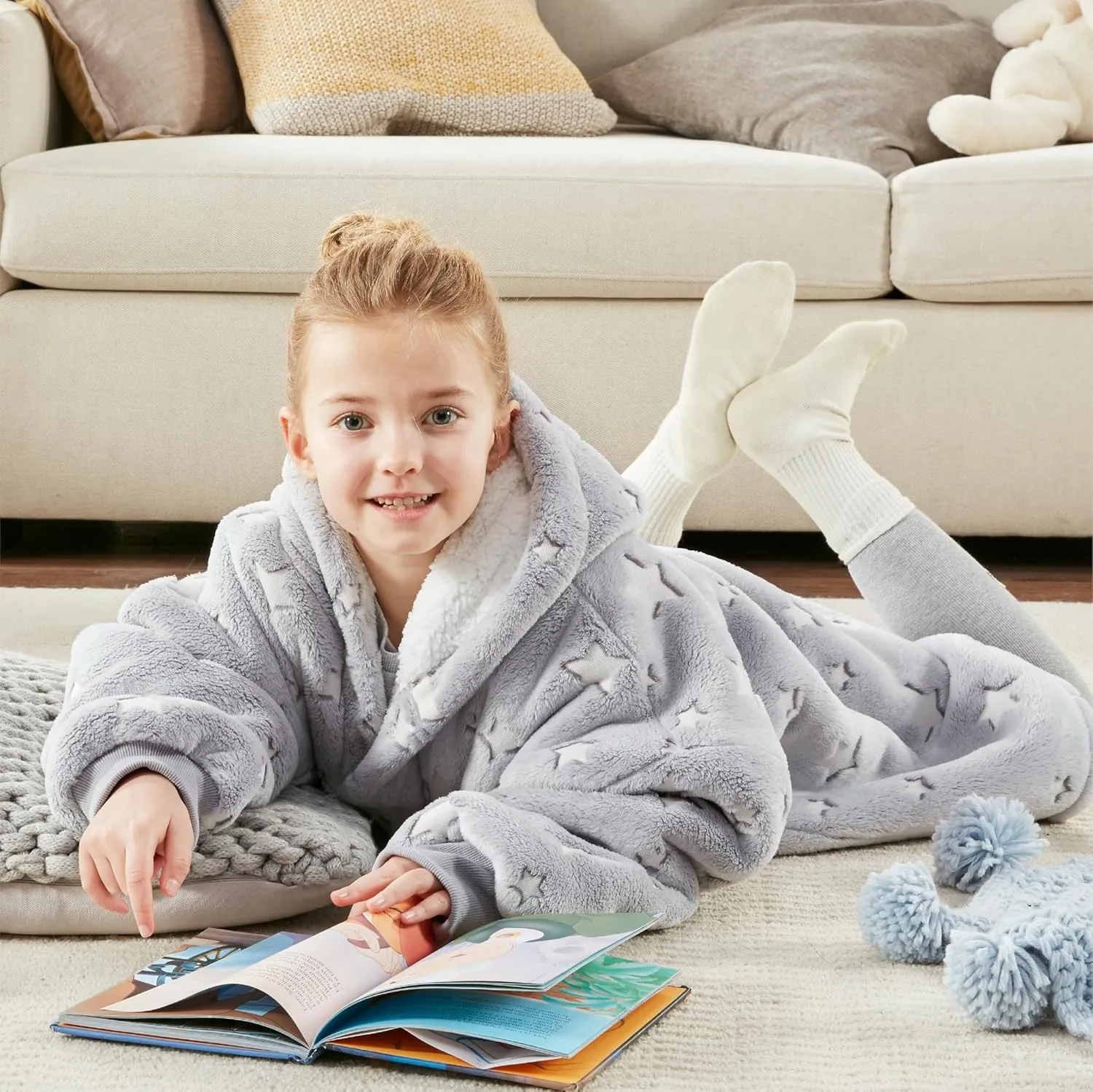 Degrees of Comfort Wearable Blanket Hoodie for Adults Women & Men - Cozy Warm, One Size Fits All