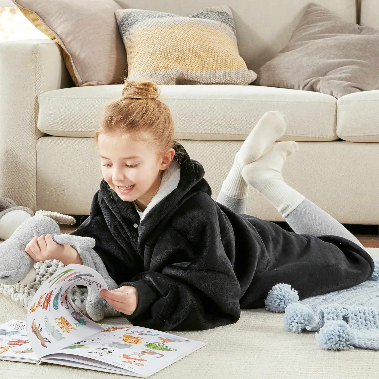 Degrees of Comfort Wearable Blanket Hoodie for Adults Women & Men - Cozy Warm, One Size Fits All