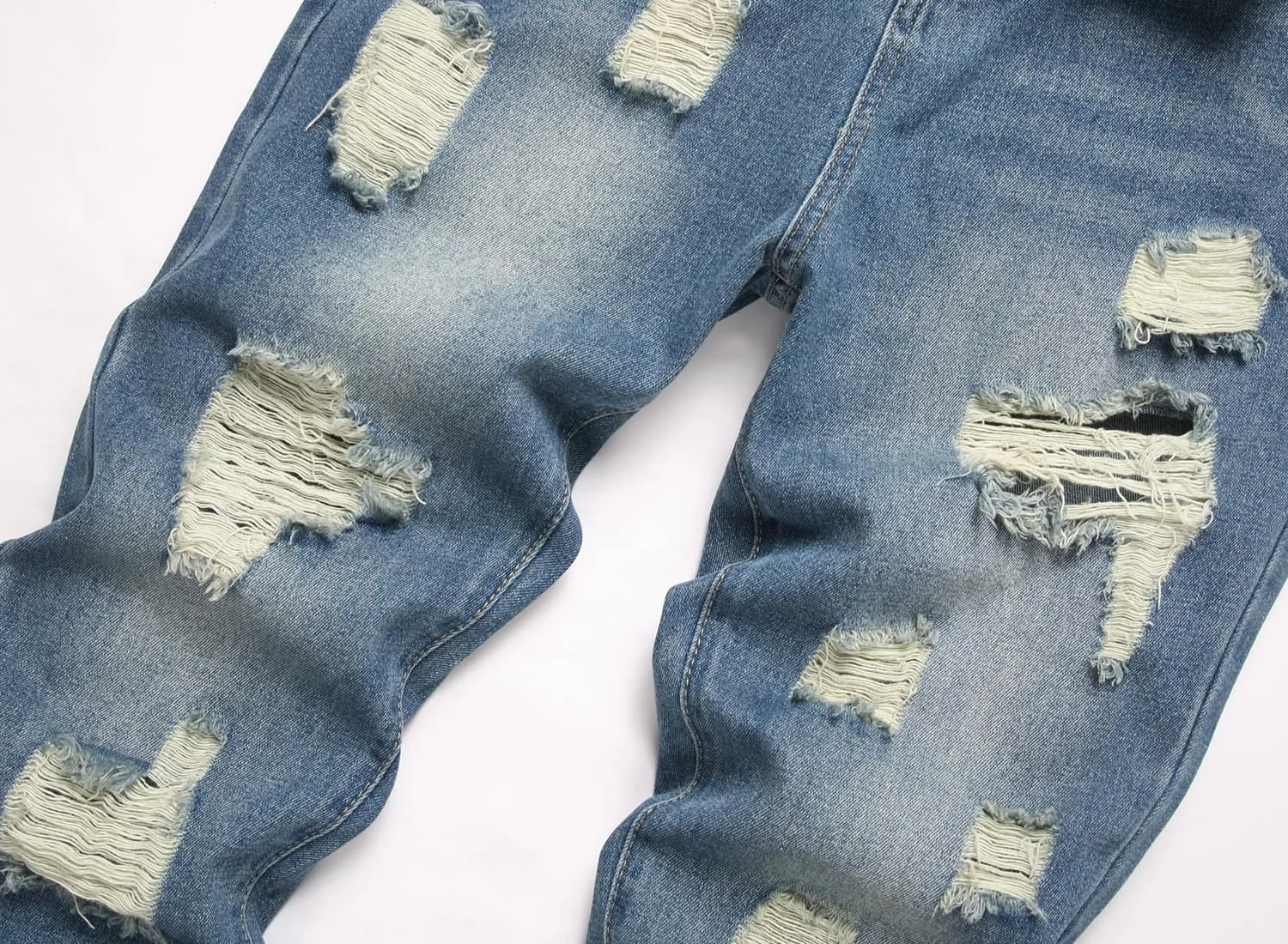 FREDD MARSHALL Ripped Jeans Men,Jeans for Mens,Slim Fit Distressed Straight Leg Fashion Washed Pants