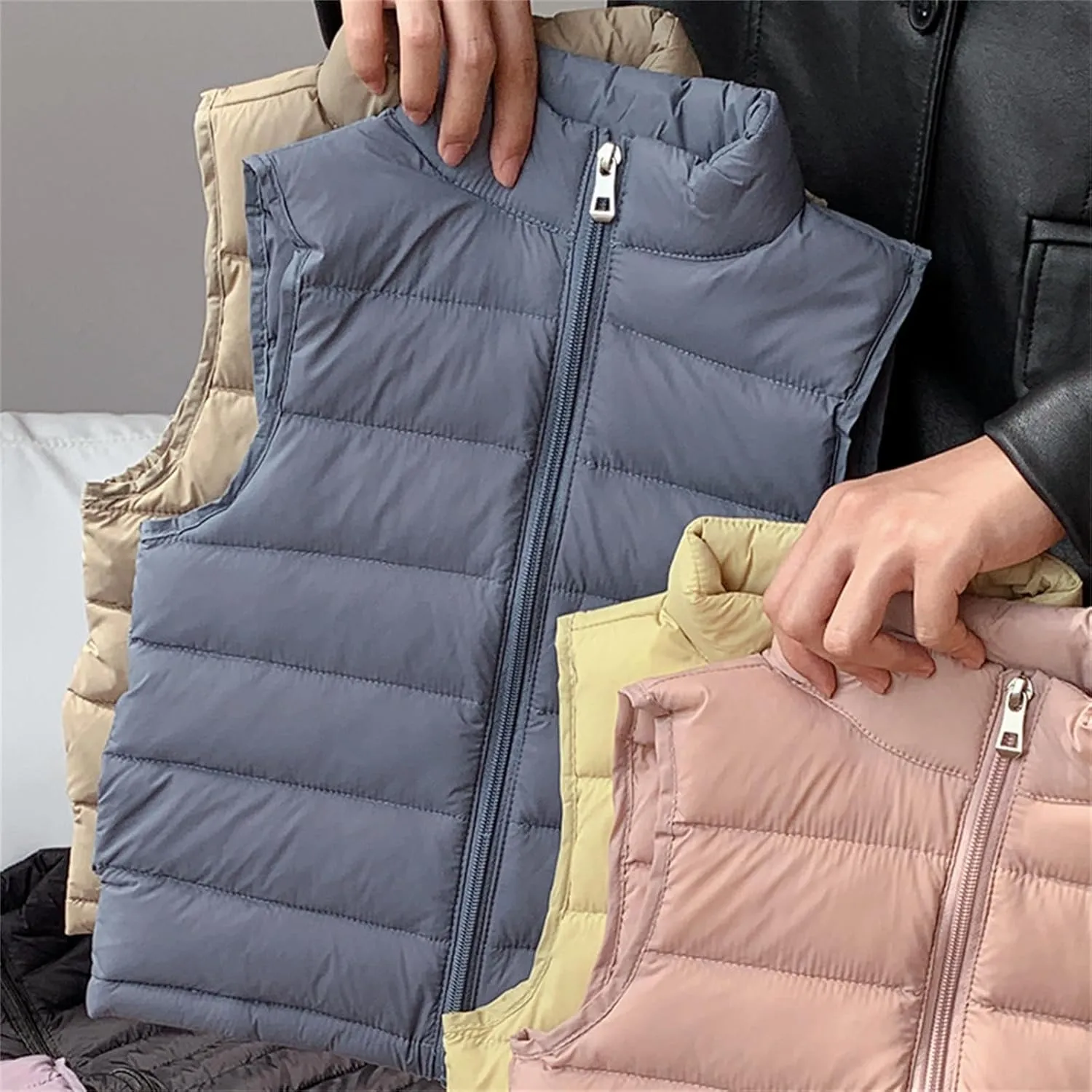 Kids Baby Girls&Boys Winter Puffer Vest Cute High Neck Vest Lightweight Quilted Puffer Sleeveless Jacket Outwear