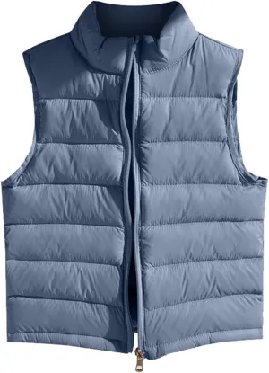 Kids Baby Girls&Boys Winter Puffer Vest Cute High Neck Vest Lightweight Quilted Puffer Sleeveless Jacket Outwear