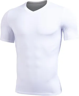 Mens Summer Casual Short Sleeve Henley T-Shirt Compression Athletic Quick Dry T Shirts Base Undershirt for Gym Workout
