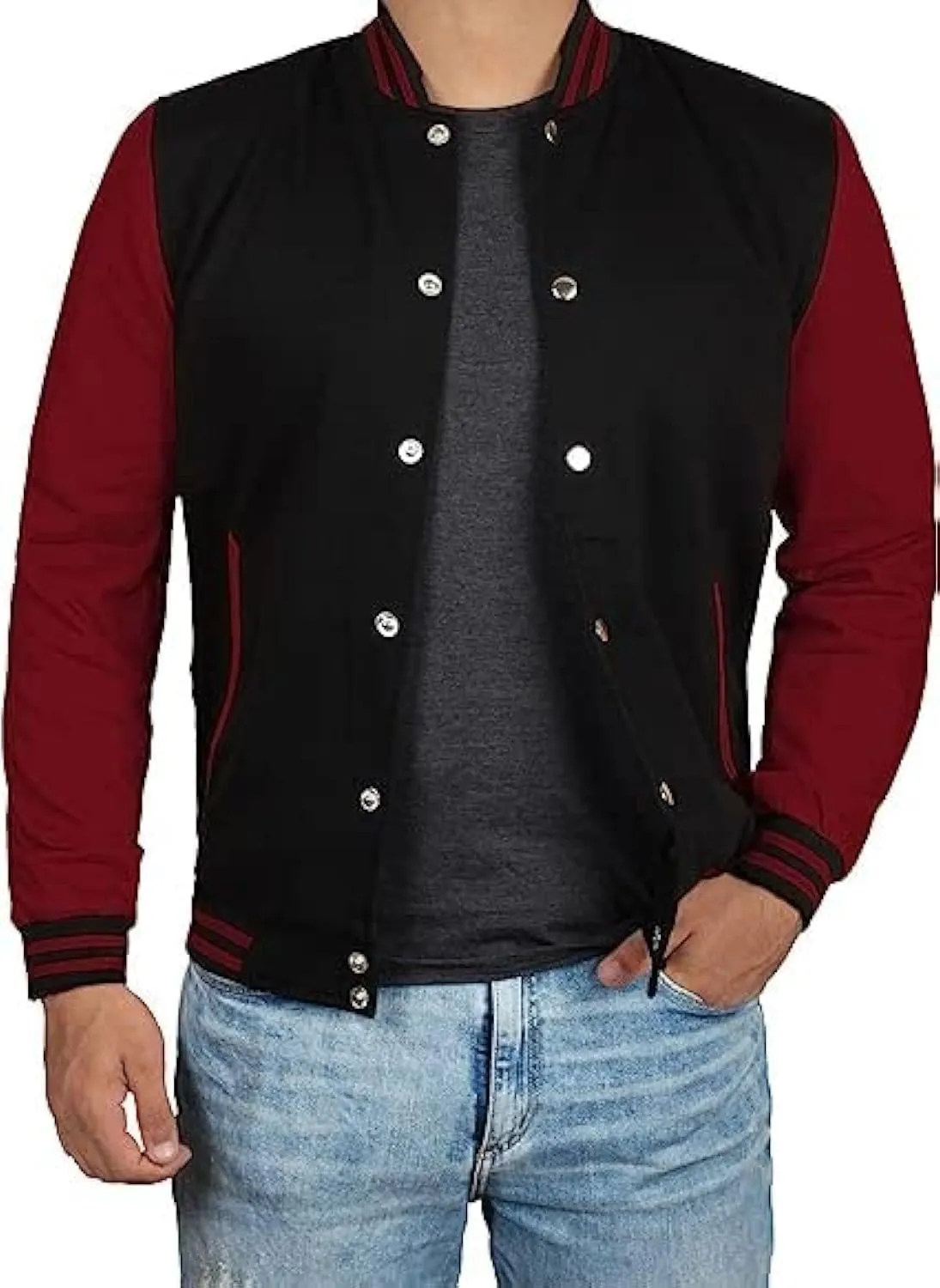 Mens Varsity Letterman Bomber Baseball Jacket  Classic Varsity Jacket Men for All-Season Style