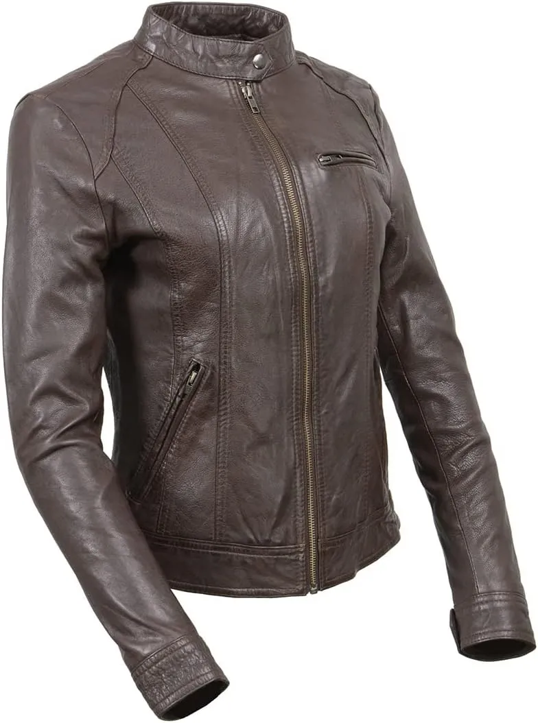 Milwaukee Leather Vintage SFL2811 Women's Black Zipper Front Motorcycle Casual Fashion Leather Jacket