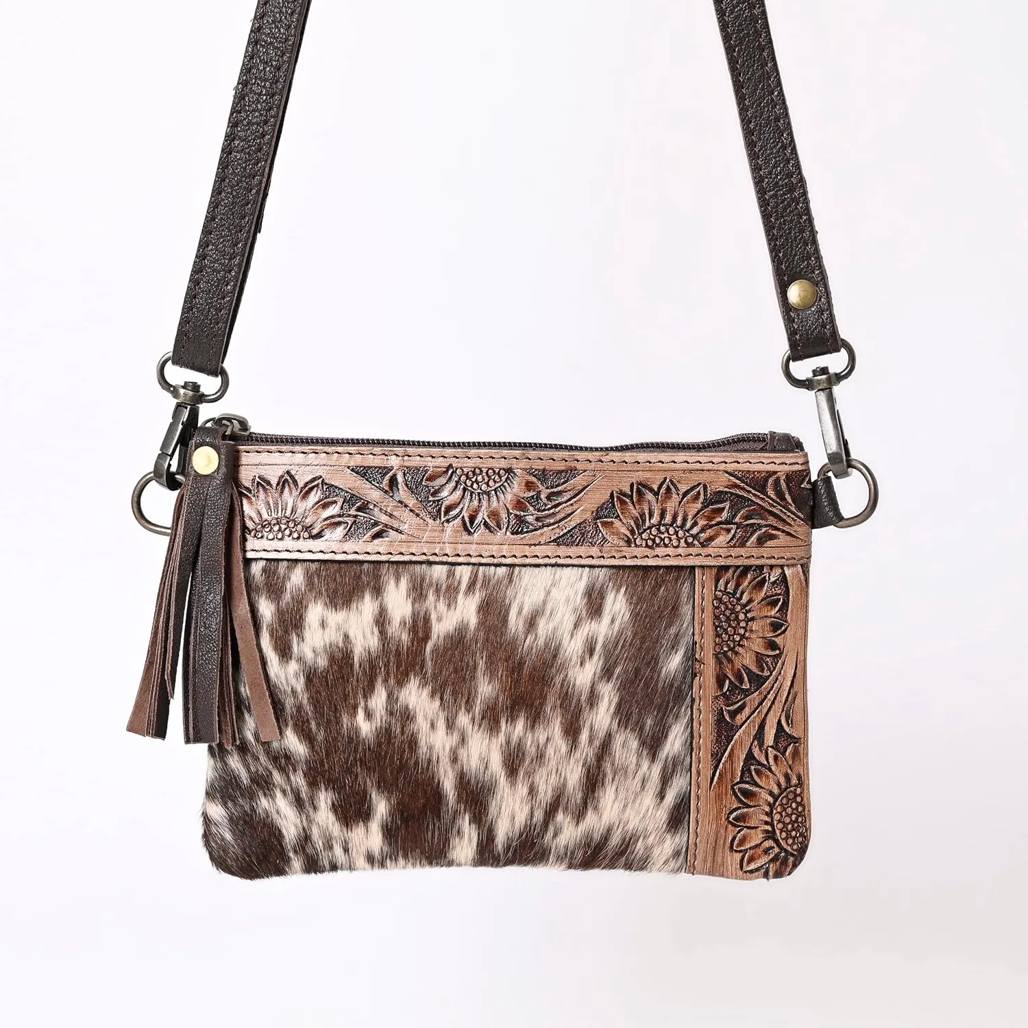 Women Natural Cowhide Leather Hand Bag With Adjustable Detachable Strap Leather Massenger Handbag Purse Sling Bag